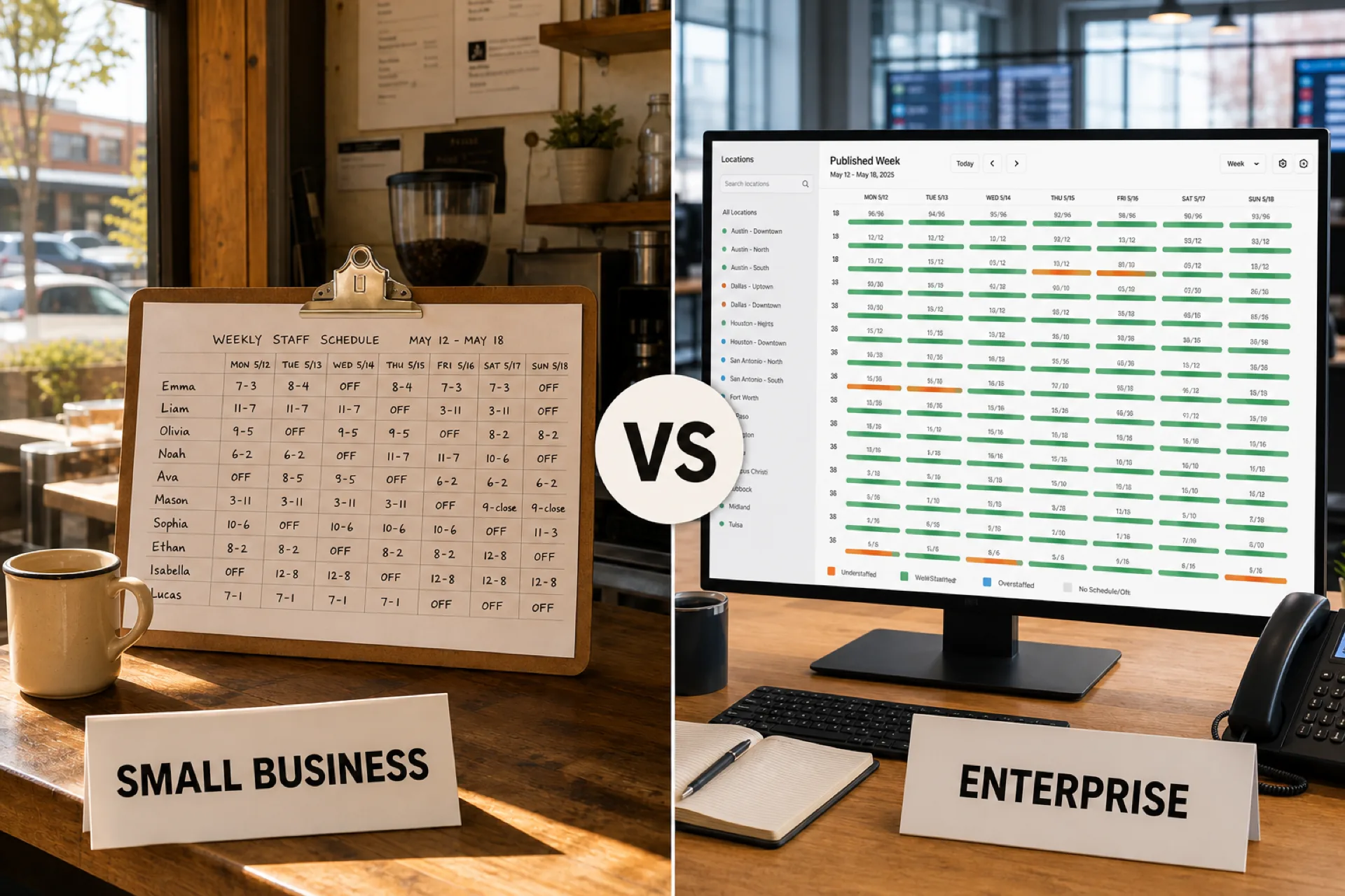 Cover image for Employee scheduling software for small business vs. enterprise: what changes as you grow