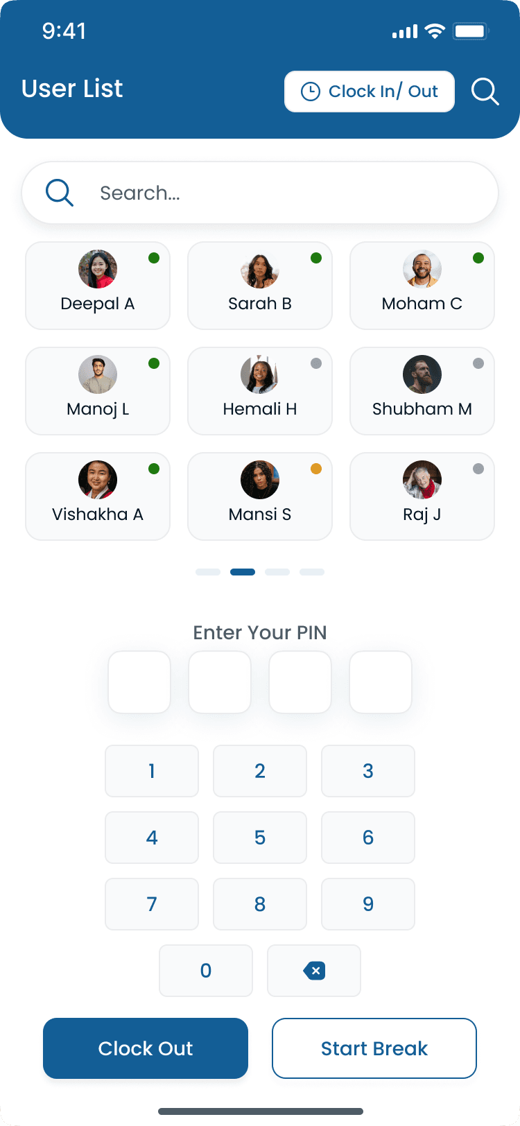 Search attendance records on the Heyshift manager mobile app