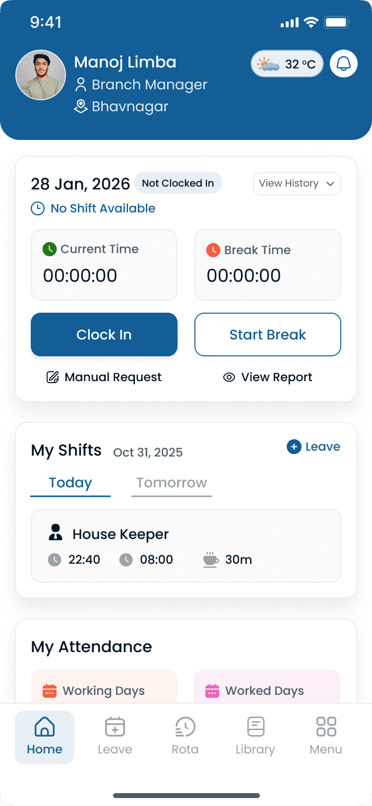 No shift state on the Heyshift mobile scheduling app