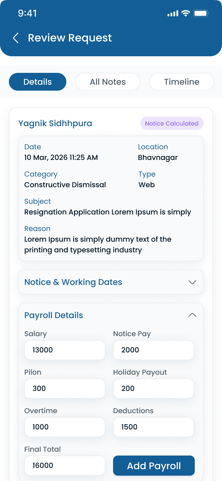Review leave request on the Heyshift mobile app