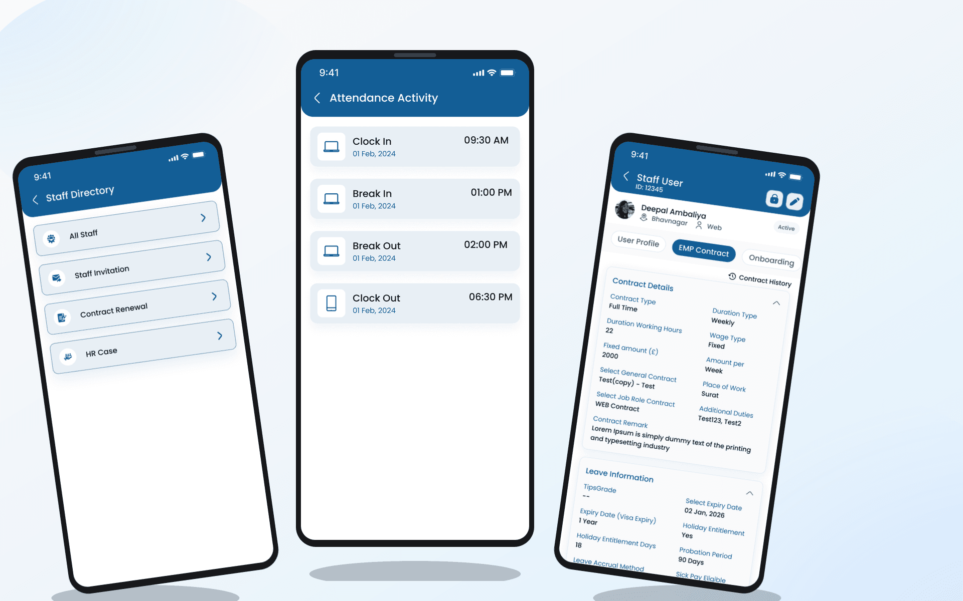 Heyshift mobile oversight dashboard showing staffing coverage, shift changes, workforce activity, and team availability.